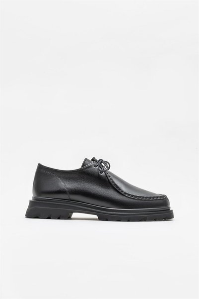 Black Leather Women's Casual Shoes