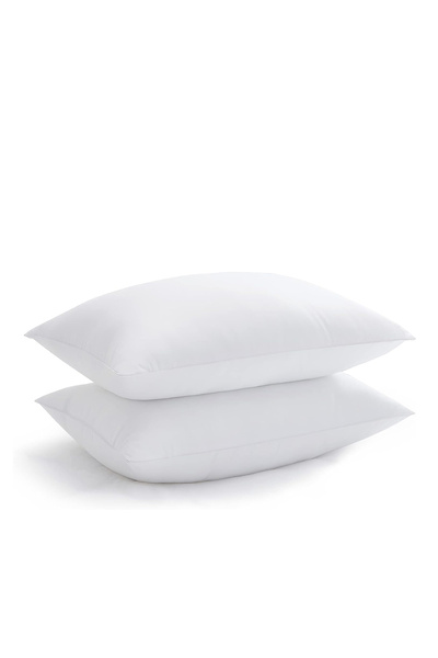 Cotton Silicone Pillow 2 Pieces White 50X70 Plain Plain Fiber Hotel Washable Antibacterial Soft