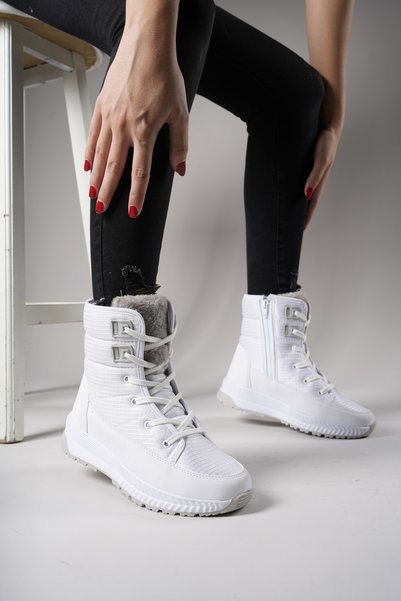 Niopiq Women's Zippered Snow Boots0012815 White