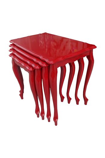 Bengi Ticaret Bengi Zigon Sehpa Lukens Gurgen Ayak Avangard Kirmizi 4 Lu Trendyol