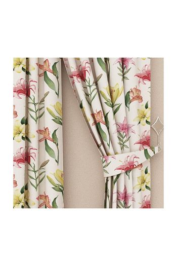 Ayze Home Mutfak Sari Kirmizi Cicekler Baskili Fon Perde Trendyol