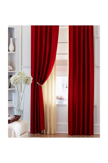 Dogaperdem 150 X 260 Pileli Fon Perde Bordo Kristal Renso Hediye Trendyol