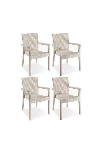 violet trend lux rattan koltuk rattan desen bahce koltugu balkon bahce teras sandalye cappuccino 4 lu set fiyati yorumlari trendyol