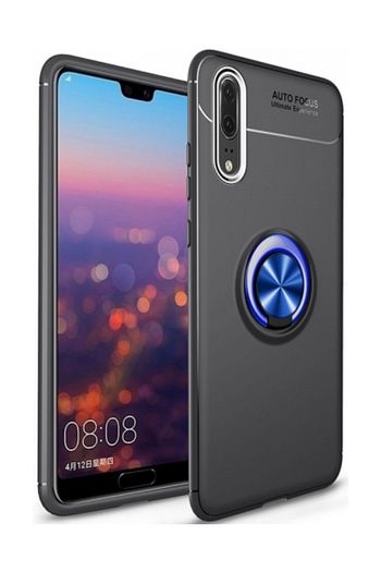 huawei p20 pro kilif auto focus serisi standli yuzuklu kapak mavi siyah