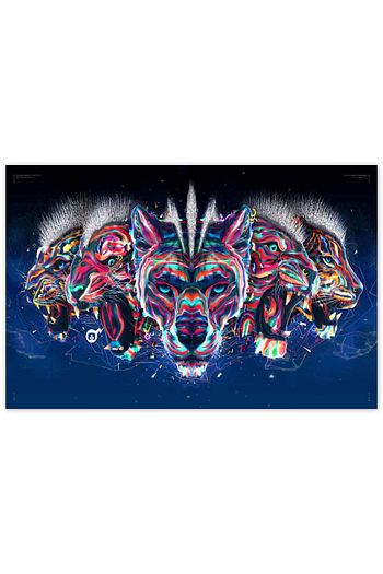 Cakatablo Ahsap Tablo Dijital Leopar Jaguar Kaplan Aslan Buyuk Kedi Geni 35 50 Cm Trendyol