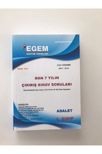 Egem Egitim Yayinlari Egem Yayinlari Adalet Bolumu Son 7 Yilin Cikmis Sinav Sorulari Trendyol