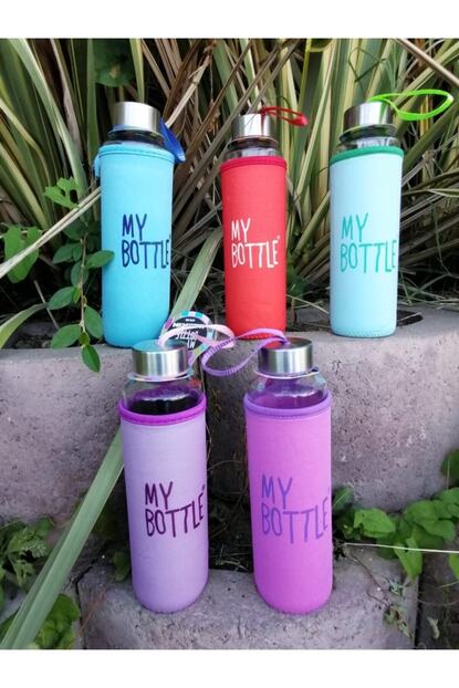 My Bottle Renkli Kilifli Cam Matara Suluk 470 Ml Trendyol