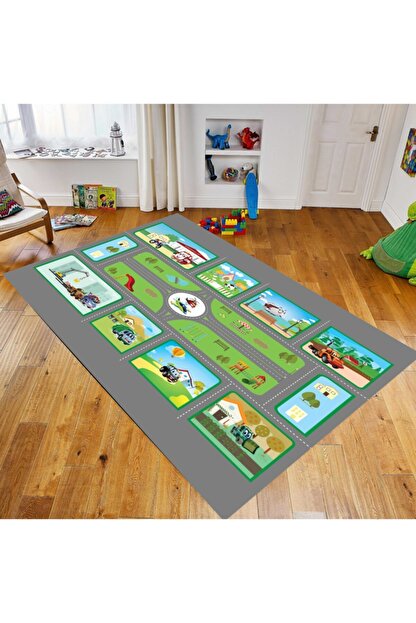 bkkids gri araba yollu cocuk odasi halisi fiyati yorumlari trendyol