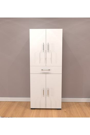 Bkconcept Agata 4 Kapakli Tek Cekmeceli Cok Amacli Dolap Beyaz Trendyol