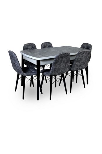 Avvio Home Siyah Mermer Desen 6 Kisilik Yemek Masasi Fiyati Yorumlari Trendyol