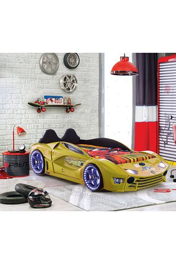 kaju carbed arabali yatak aventa premium sari kumandali isikli bluetooth sistemli dosemeli cocuk araba karyolasi fiyati yorumlari trendyol