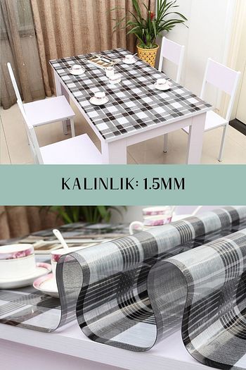 nurteks home line siyah gri seffaf desenli kalin mika masa ortusu pvc 80cm fiyati yorumlari trendyol