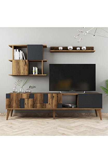 variant mobilya variant madrid tv unitesi ceviz antrasit fiyati yorumlari trendyol