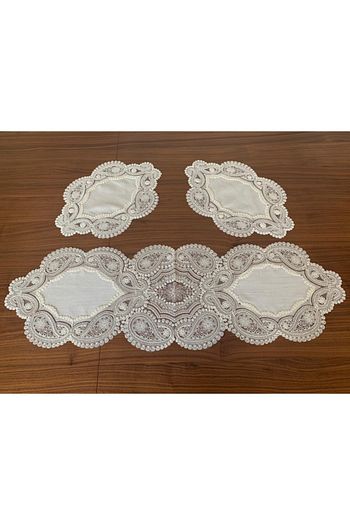 Aks Home Collection Aks Keten 3 Parca Yatak Odasi Runner Ranir Komidin Takimi Trendyol