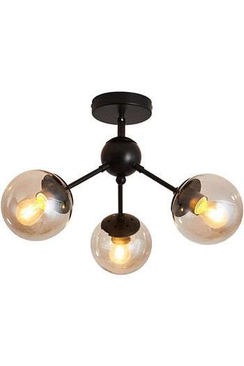 omur avize munih retro rustik fume kapali cam siyah kasa 3lu avize fiyati yorumlari trendyol