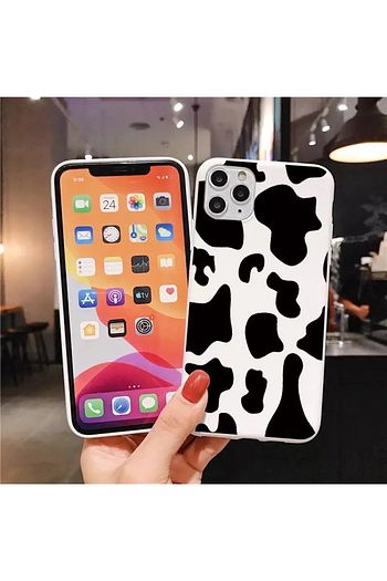 huawei y6 2019 inek desenli siyah beyaz kilif