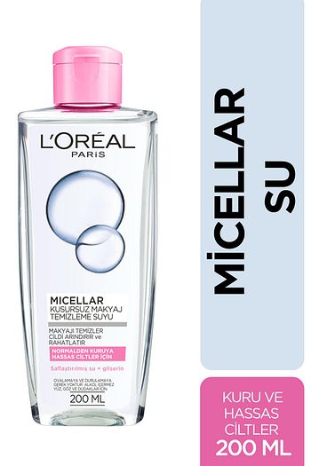 l oreal paris micellar makyaj temizleme suyu normalden ve kuruya hassas ciltler icin 200 ml fiyati yorumlari trendyol