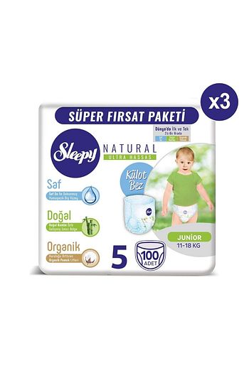 Sleepy Natural Kulot Bez 5 Numara Junior 3x100 Adet Trendyol