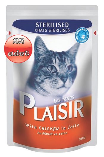 Plaisir 100gr Tavuklu Kisirlastirilmis Yas Kedi Mamasi 22 Adet Trendyol