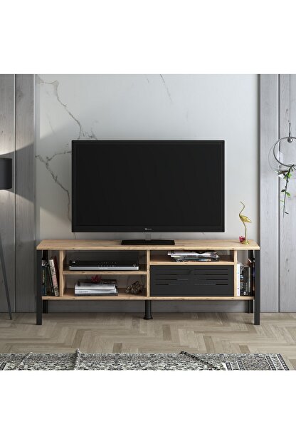 wood n love themis 140 cm metal kapakli tv unitesi atlantik cam siyah fiyati yorumlari trendyol