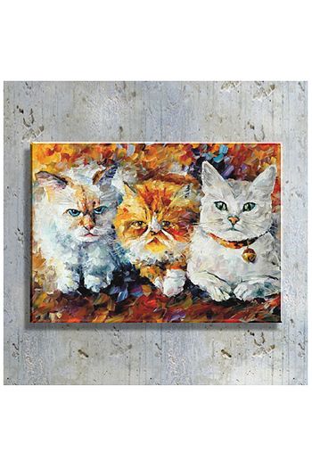 anonim kediler yagli boya reproduksiyon 70x100 cm kanvas tablo tbl1022