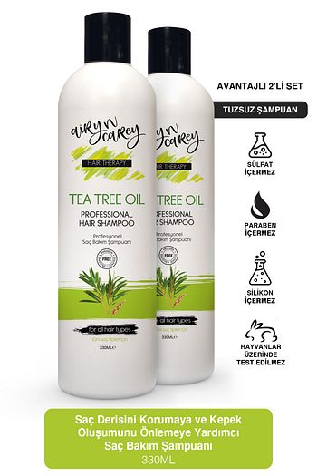 airy n carey sulfatsiz silikonsuz parabensiz tea tree oil kepek karsiti sac bakim sampuanix2 660ml 86829837005152 fiyati yorumlari trendyol