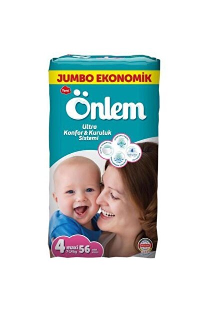 Onlem Bebek Bezi Jumbo 4 Beden 7 14 Kg 56 Adet Fiyati Yorumlari Trendyol