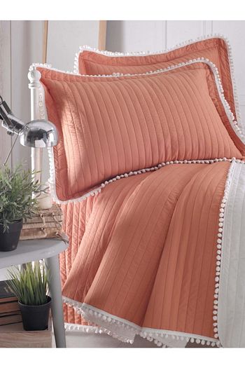 evim home ponponlu tek kisilik yatak ortusu set fiyati yorumlari trendyol