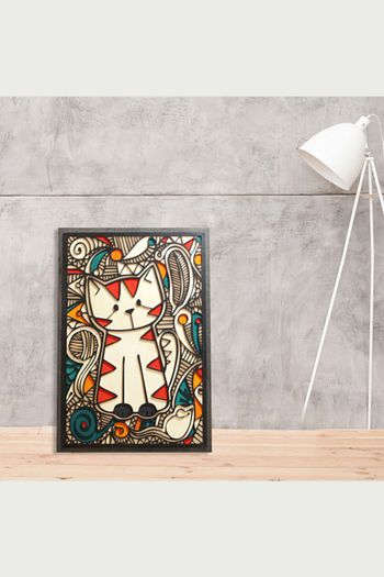 Sedaatolye Kedi Desenli Renkli El Isciligi Modern Duvar Tablosu Trendyol