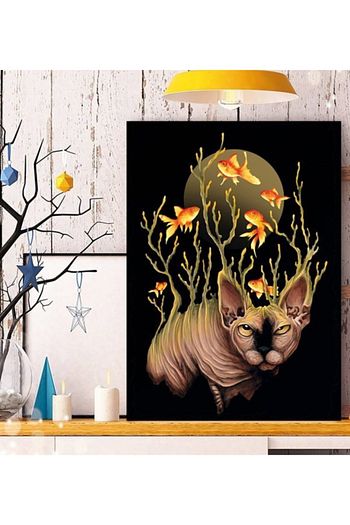 Tontilika Sfenks Kedi Hayvan Tasarim 15x21cm Hediyelik Dekoratif 8mm Ahsap Tablo Trendyol