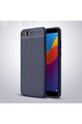 huawei y6 2018 niss deri gorunumlu silikon auto focus kamera korumali kilif