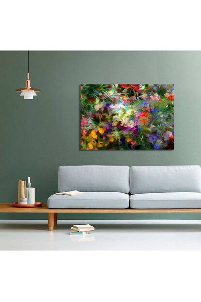 Canvasum Renkli Cicek Soyut Kanvas Tablo Duvar Tablosu 45x30 Trendyol