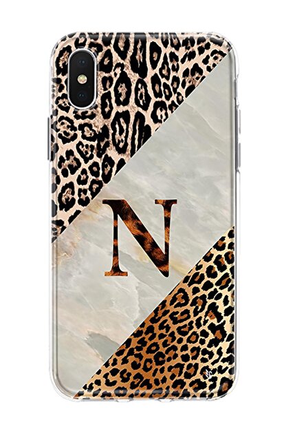 Escover Aksesuar Iphone X S Max Uyumlu Mermer Ve Leopar N Harf Tasarimli Silikon Telefon Kilifi Fiyati Yorumlari Trendyol