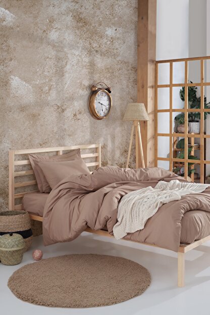 Enlora Home Enlora 100 Dogal Pamuk Duzrenk Nevresim Takimi Tek Kisilik Freshcolor Ridea Kahve Fiyati Yorumlari Trendyol