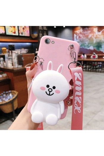 huawei y7 2019 cuzdanli askili sevimli desenli silikon kilif