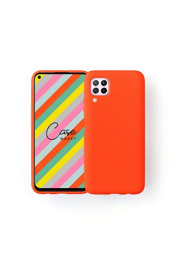 huawei p40 lite lansman neon turuncu silikon telefon kilifi mikro fiber ic yuzey