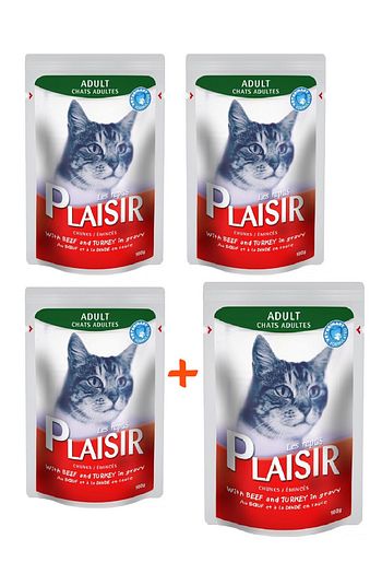 Plaisir 100gr Pouch Sigir Etli Ve Hindili Yas Kedi Mamasi 3 1 Adet Trendyol