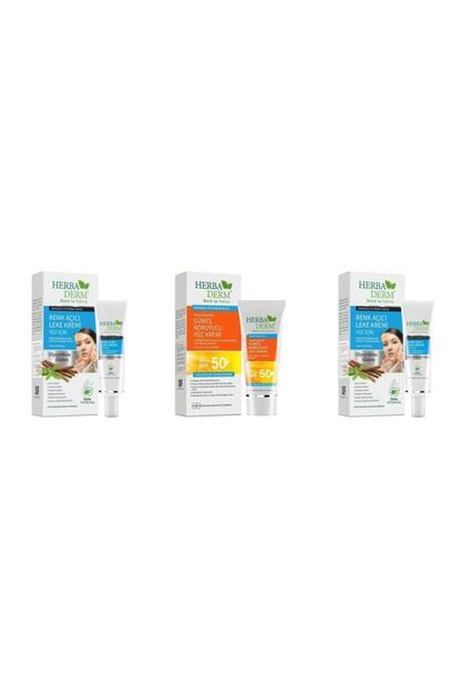 Herbaderm Set Suya Dayanikli Gunes Kremi Spf 50 75 Ml 2 Adet Renk Acici Leke Kremi Yuz Icin 55ml Trendyol