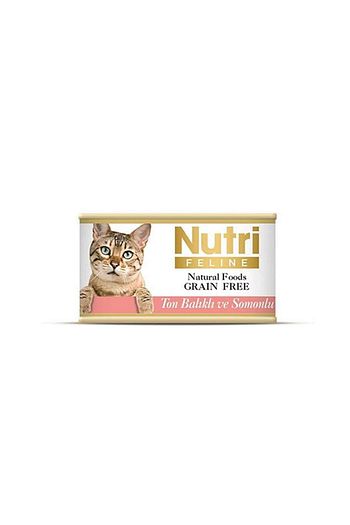 nutri feline tahilsiz ton balikli somonlu yas kedi mamasi 85 gr x 12 adet fiyati yorumlari trendyol