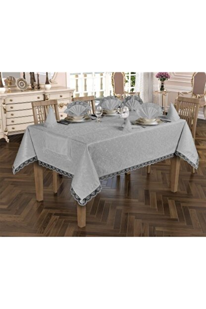 Ceyizci Masa Ortusu Takimi 8 Kisilik Gri Renk Fiyati Yorumlari Trendyol