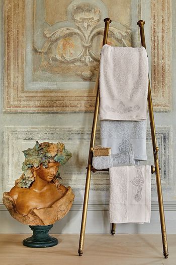 Karaca Home Eldora Simli Nakisli Offwhite Gri Hamam Seti Trendyol