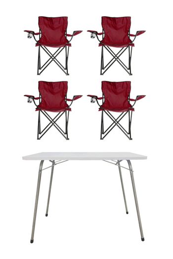 tedarikcenter 4 adet bordo teleskopik kamp sandalyesi 1 adet 60x45cm katlanir masa fiyati yorumlari trendyol