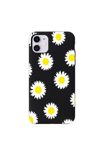 iphone 11 papatya desenli sari telefon kilifi