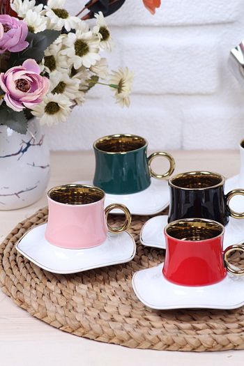 Arow Semazen Tabak Renkli Kahve Fincan Takimi Trendyol