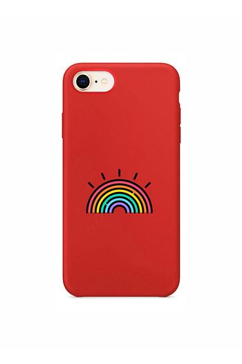 gokkusagi desenli iphone 7 kirmizi telefon kilifi