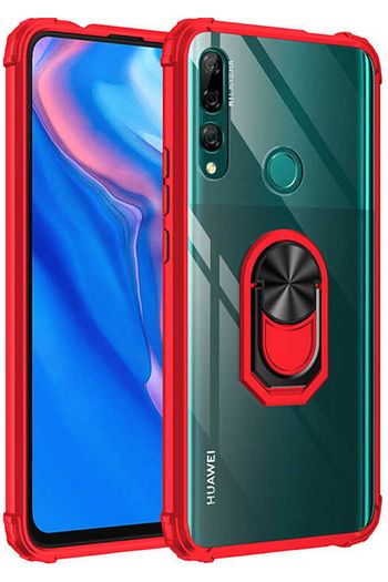 huawei y9 prime 2019 kilif yuzuklu standli zirh silikon seffaf