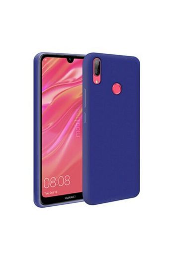 huawei y7 2019 mavi ici kadife lansman silikon kilif