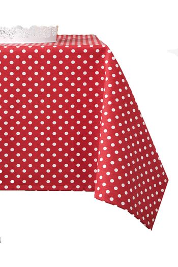 Sonuburda Kirmizi Beyaz Puantiyeli Kumas Dertsiz Masa Ortusu 150cm X 150cm Trendyol