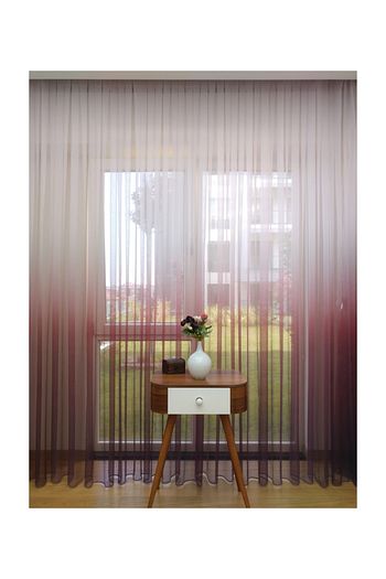 Esse Home Koyu Gul Kurusu Ekru Gecisli Duz Tul Perde 200x260 Seyrek Pile 1 2 Trendyol