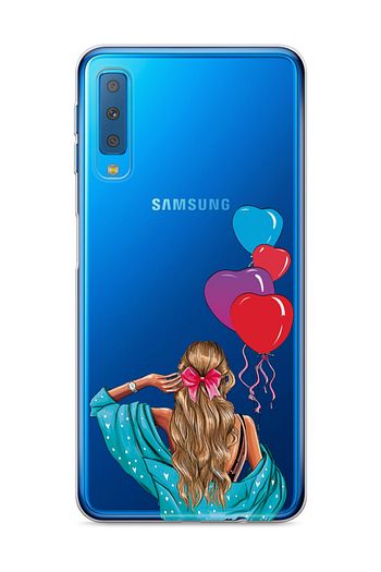 samsung galaxy a7 2018 uyumlu telefon kilifi balonlu kiz tasarimli